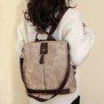 thumbnail image 5 of Bmisegm Backpack Fashion New Pattern Simple Solid Color Retro Large Capacity Practical Zipper Casual Purpose Shoulder Bag Mini Backpack for Girls Khaki One Size, 5 of 5