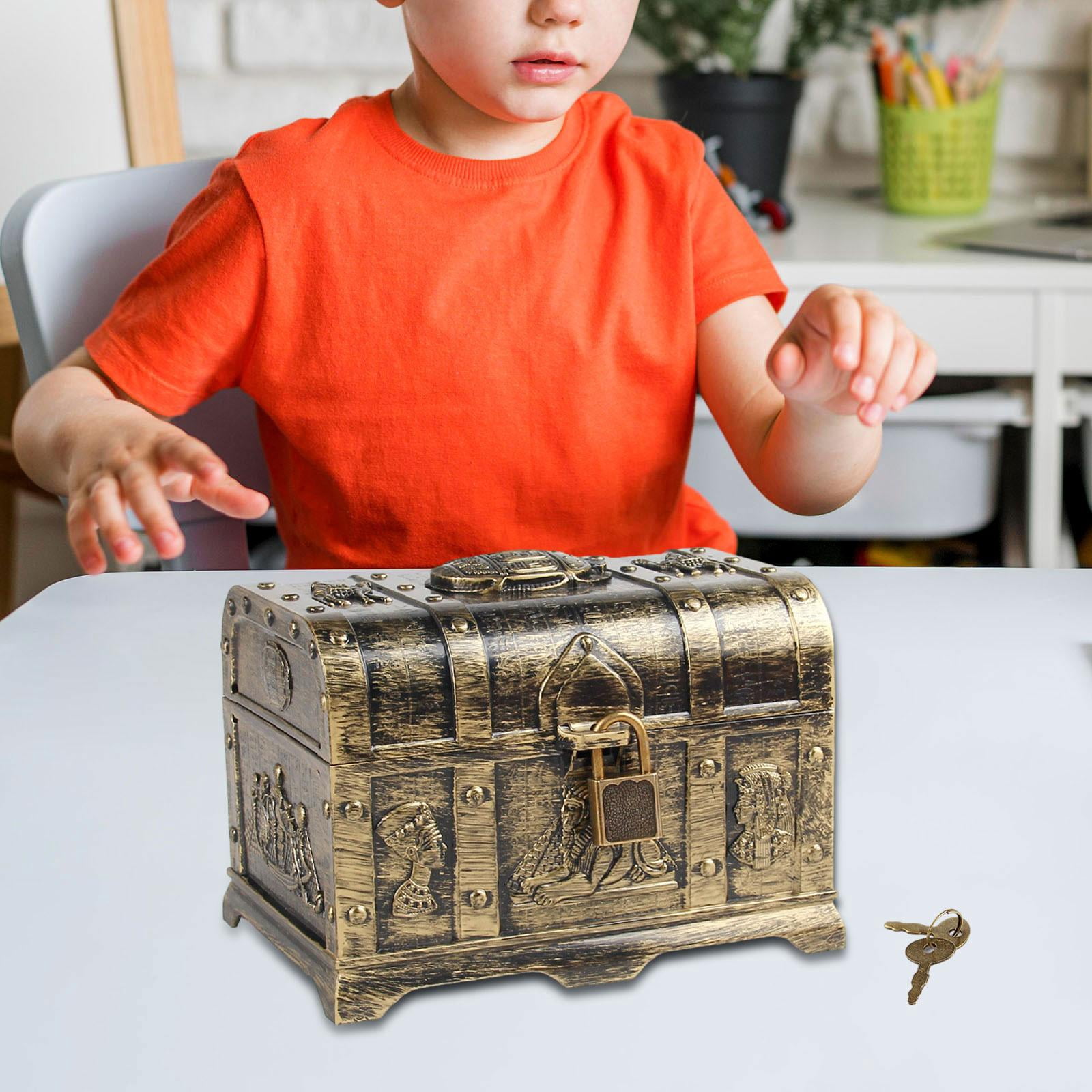 Luzkey Treasure Chest Box for Kids Pirate Treasure Chest Prize Box