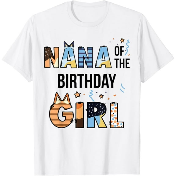 Nana Of The Birthday Girl Party Blue Dog Lover Matching T-Shirt TShirt