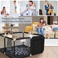 thumbnail image 2 of Baby Playpen, Outdoor Play Yard, Portable Play Yard 4-Panel- Baby Foldable Safety Playpen for Infant Toddler, Black, 2 of 7