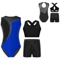 thumbnail image 5 of YONGHS Gymnastics Leotards for Girls Kids Ballet Dance Unitards Biketards Tumbling Shorts Activewear Royal Blue 16, 5 of 6