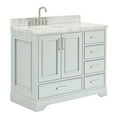 thumbnail image 6 of Ariel Stafford 43 Inch Single Left Offset Oval Sink Vanity With Carrara White Marble Countertop W/1.5" Edge In Grey, 6 of 11