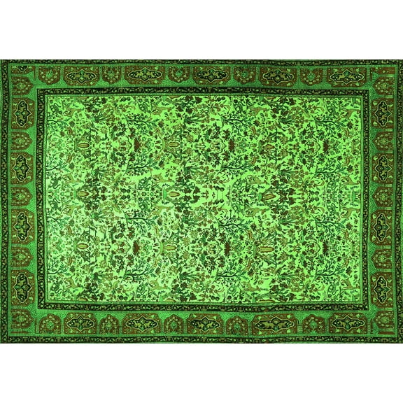 Ahgly Company Indoor Rectangle Persian Green Traditional Area Rugs, 5' x 7'