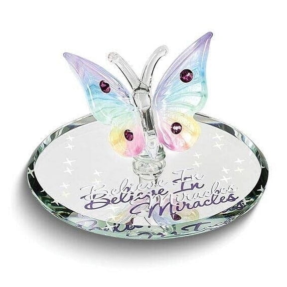 Glass Baron Crystal Butterfly "Believe in Miracles"