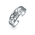 thumbnail image 1 of Fleurs Vigne Sculptée Tourbillon Découpe Filigrane Bande Midi Anneau d'Orteil pour Femmes.925 Argent Sterling Réglable, 1 of 6