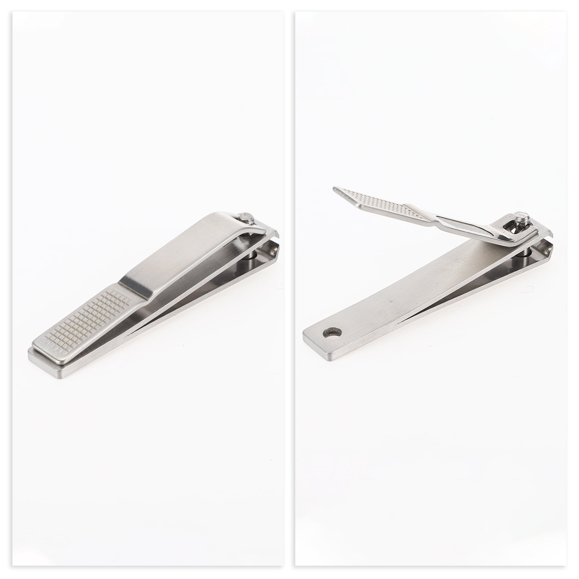 Unique Bargains Large Flat Mouth W/ File Fish Scale Pattern Nail Clippers Silver Tone
