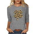 thumbnail image 3 of TaTaai Women St. Patrick's Print Crew Neck 3/4 Sleeve Black T-Shirt Loose Casual Top Ladies Spring Street Wear Lightweight Breathable Non-See-Through No Fading Soft Top Gift, 3 of 7