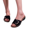 thumbnail image 3 of Ruyang Women's Flat Sandals Comfortable Women's Slide Slip On Sandals Fashion Dressy Flat Sandals for Women Summer, 3 of 7