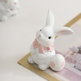 thumbnail image 4 of XGFHYJEH Easter Decoration, Easter Decorations for the Home, Easter Decor, Easter Resin Bunny Embracing Easter Eggs Shaped Ornament White Cute Little Bunny Figurine Decora Home, 4 of 5