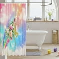 thumbnail image 3 of Paris Shower Curtain Eiffel Tower Musical Notes Bathroom Curtain for Kids Women Couple Bathroom Decor Beauty Butterfly Flowers Waterproof Curtain Purple Romantic Bath Curtain,12 Hooks,72"Wx72"L, 3 of 6