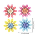 thumbnail image 3 of Metal Wall Art for Living Room, Bedroom Wall Decor and Art, 12 In, Boho Floral Sculptures, Outdoor Fence Accents, Multicolor, 4 Pc, 3 of 6