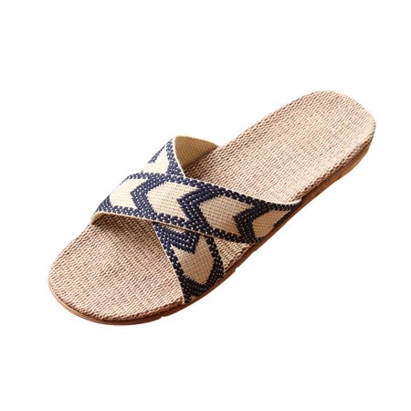 

Youmylove Slippers Women Men Linen Shoes Summer Household Beach Slippers Sandals Floor Shoes Slides Comfort Cozy Leisure Daily Walking