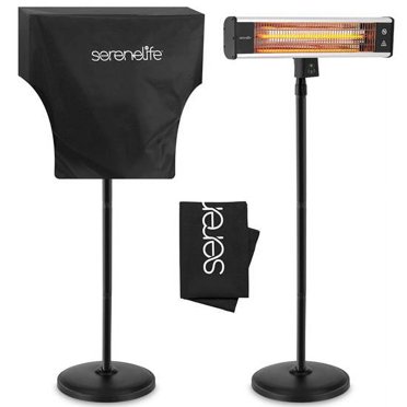 SereneLife 900W Infrared Patio Heater - Electric Outdoor Heater With Remote & Safety Features