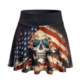 thumbnail image 5 of FUIALDOLG American Flag Skull Pleated Golf Skorts A-Line Tennis Skirt for Women Lady High Waisted Lightweight Athletic Shorts with Pocket Casual Green Leaf Skirt for St Patrick Day,M, 5 of 8