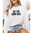 thumbnail image 3 of Hit The Dang Ball Sweatshirt for Women and Teens Trendy Distressed Baseball Pullover White Sweatshirt Adult Large, 3 of 4