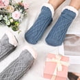thumbnail image 6 of Bocaoying 2 Pairs Fluffy Fuzzy Warm Slipper Socks for Men, Thick Fleece Lined Non-Slip Socks with Grip Indoor Floor, Size Large, 6 of 7