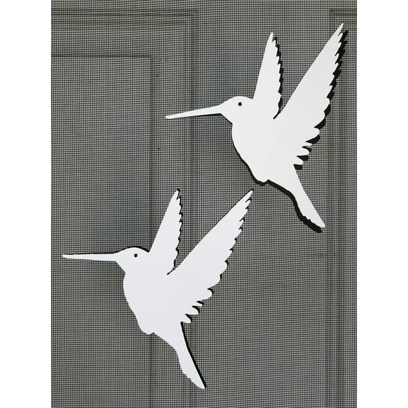 DCentral Two Hummingbirds Flexible Screen Magnet: Double-Sided. Bright White-Easier to See Day & Night. Decorative. Helps to Stop Walking into Screens, Covers Tears in Screen Size W 4.4" x L 4.5"ea