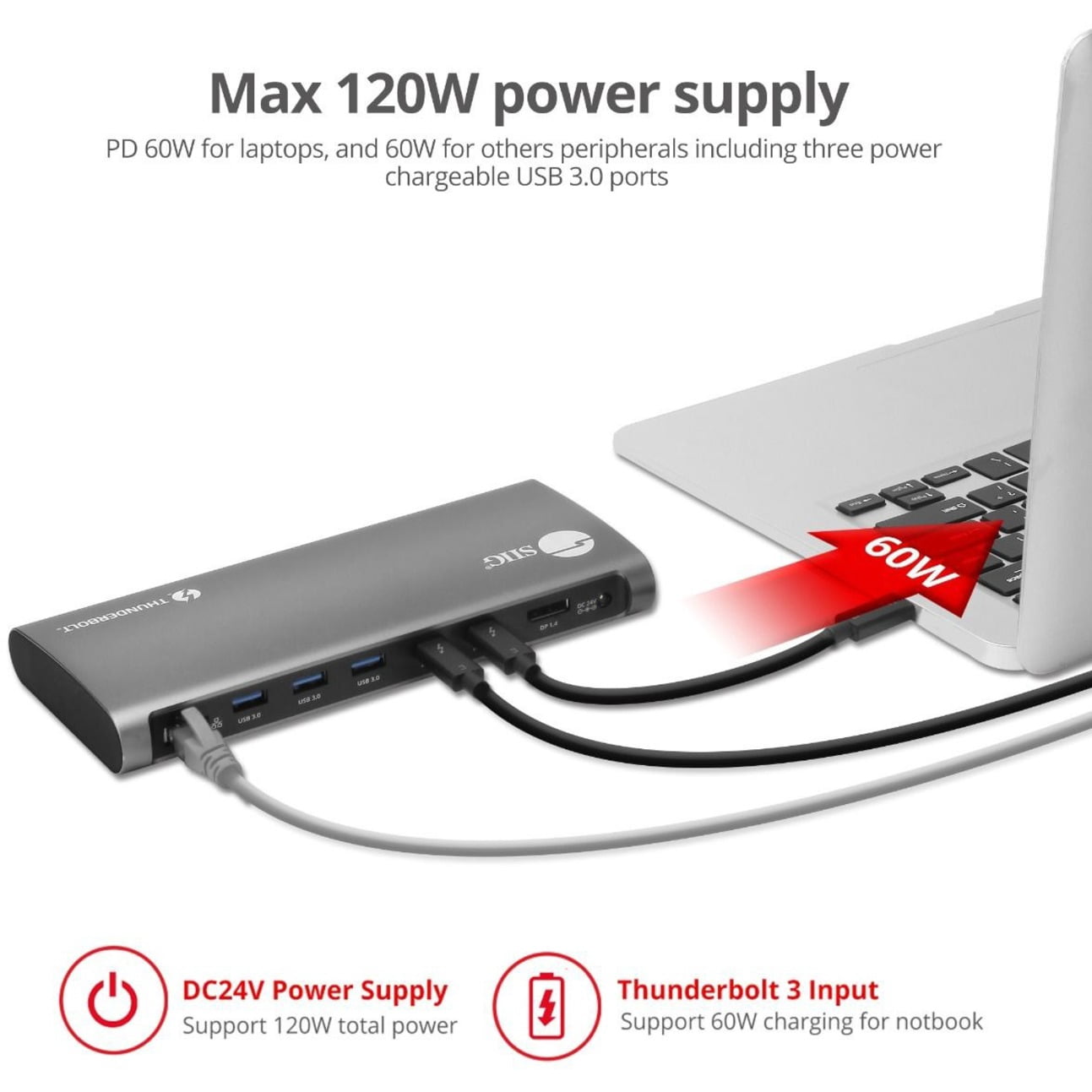 SIIG Thunderbolt 3 to Dual 4K Monitor Docking Station with PD - Titan Ridge - USB C DP Alt Compatible - Supports 8K 60Hz - Expandable Thunderbolt 3 Daisy Chain