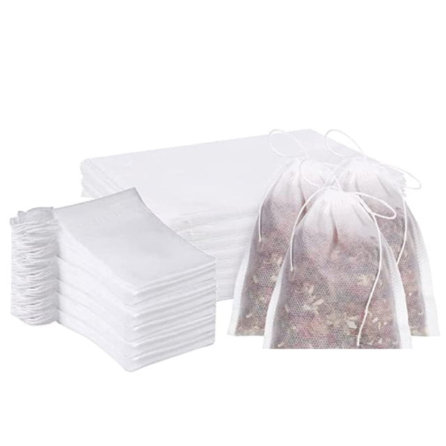 Paquete de 200 filtros de papel para té suelto, bolsitas de té con cordón