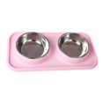 thumbnail image 2 of Cuenco Doble Zulema de Acero Inoxidable para Gatos Rosado, 2 of 8