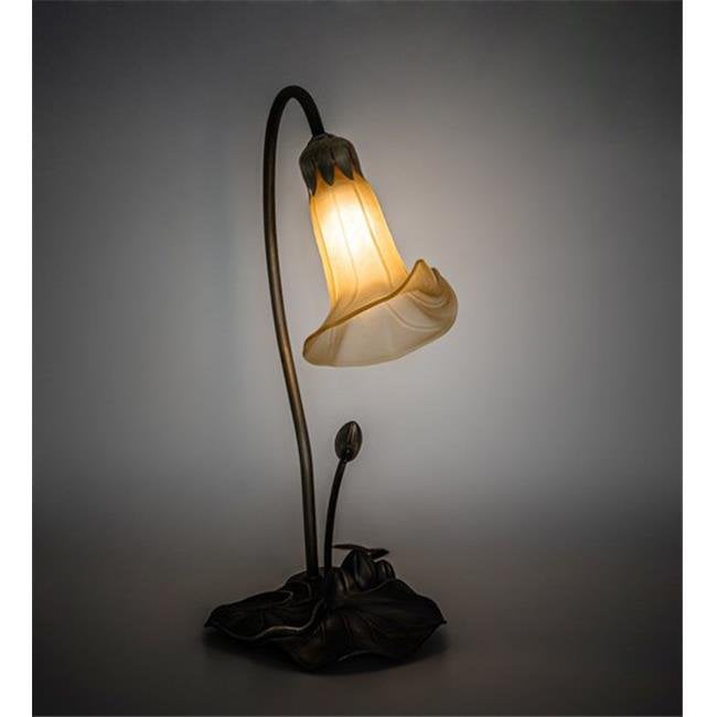 16" High Amber Pond Lily Accent Lamp