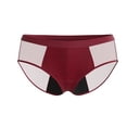thumbnail image 2 of Women Menstrual Period Briefs Mesh Panel High Absorbency Leak Resistant Flexible Stretch Daily Wear Underwear Wine L, 2 of 5