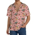 thumbnail image 2 of Picia Retro 70s 60s Hippie Flower Men's Linen Shirts Short Sleeve Cuban Beach Shirts Casual Shirts Button Down Shirt for Men Beach Summer Wedding Shirt-XX-Large, 2 of 7