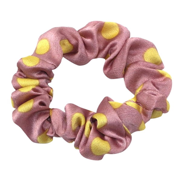 Scrunchies para el cabello grandes para el cabello - Elástico fuerte Lazos para el cabello Cuerdas Scrunchie punteado - Rosado Salvador Banda para el cabello de las mujeres