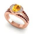 thumbnail image 2 of Diamond-Capitals 2.35 Carat Oval Cut Citrine & Garnet Gemstone Sparkle Wedding Ring for her Solid 18K Rose Gold Size 9.5, 2 of 8