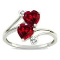 thumbnail image 2 of Star K � 6mm Created Ruby Two Double Hearts Bypass Promise Ring, 2 of 9