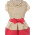 thumbnail image 3 of Big Girls' Lace Top Stripe Skirt Necklace Flowers Girls Dresses Coral 10 (J20KS16), 3 of 3