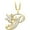 Yellow, variant on 14K White Gold Finish Round Cut White Diamond 925 Sterling Silver Diamond Cute Elf Angele With P Initial Letter Pendant Necklace for Women