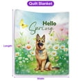 thumbnail image 5 of German Shepherd Hello Spring Time Flower Floral Nature Quilt Blanket Alsatian Dog Lover Gifts Cozy Comforter Throw Blanket - 02031, 5 of 5