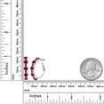 thumbnail image 2 of Gem Stone King 925 Sterling Silver Red Created Ruby Hoop Earrings for Women (2.90 Cttw, Round 4MM and 1.9MM, Gemstone Birthstone 1 inch Diameter), 2 of 4