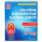 Angle View: Rite Aid Nicotine Patch Kit - 56 Count | Includes Step 1 (21 mg), Step 2 (14 mg), Step 3 (7 mg) Nicotine Patches | All 3 Steps to Help Quit Smoking | Nicotine Test | Compare to NicoDerm Patch Step 1