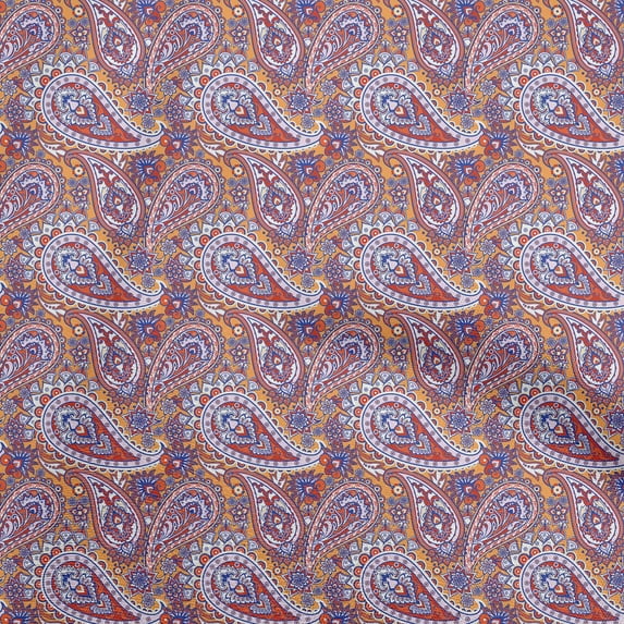 oneOone Cotton Jersey Orange Fabric Paisleys Sewing Fabric By The Yard Printed Diy Clothing Sewing Supplies 58 Inch Wide