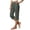 87#Green, variant on Cotton Linen Capri Pants for Women Petite Tailored Split Button Elastic Waist Capris Light Weight Summer Casual