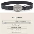 thumbnail image 3 of Unisex Western Punk Single‑Row Belt, Retro Floral Embossed Faux Leather Strap, Adjustable Size, Cowboy‑Inspired Casual Jeans Wear, Western Belt Buckle Brown 105, 3 of 6
