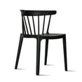 thumbnail image 4 of Modern Dining Elbow Side Chair Molded Plastic Indoor and Outdoor Stackable Slat Black Patio Chair, Black, Set of 1, 1 piece, 4 of 8