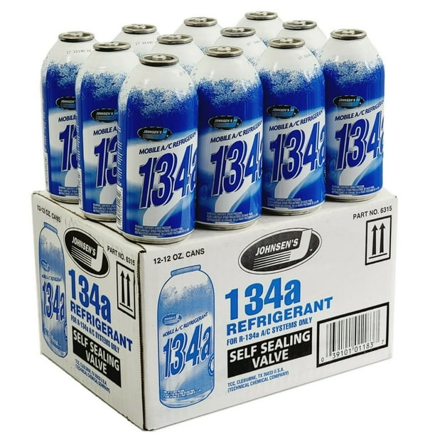 Johnsen's R134a Automotive A/C Refrigerant, 12 oz. (Pack of 12) — Made