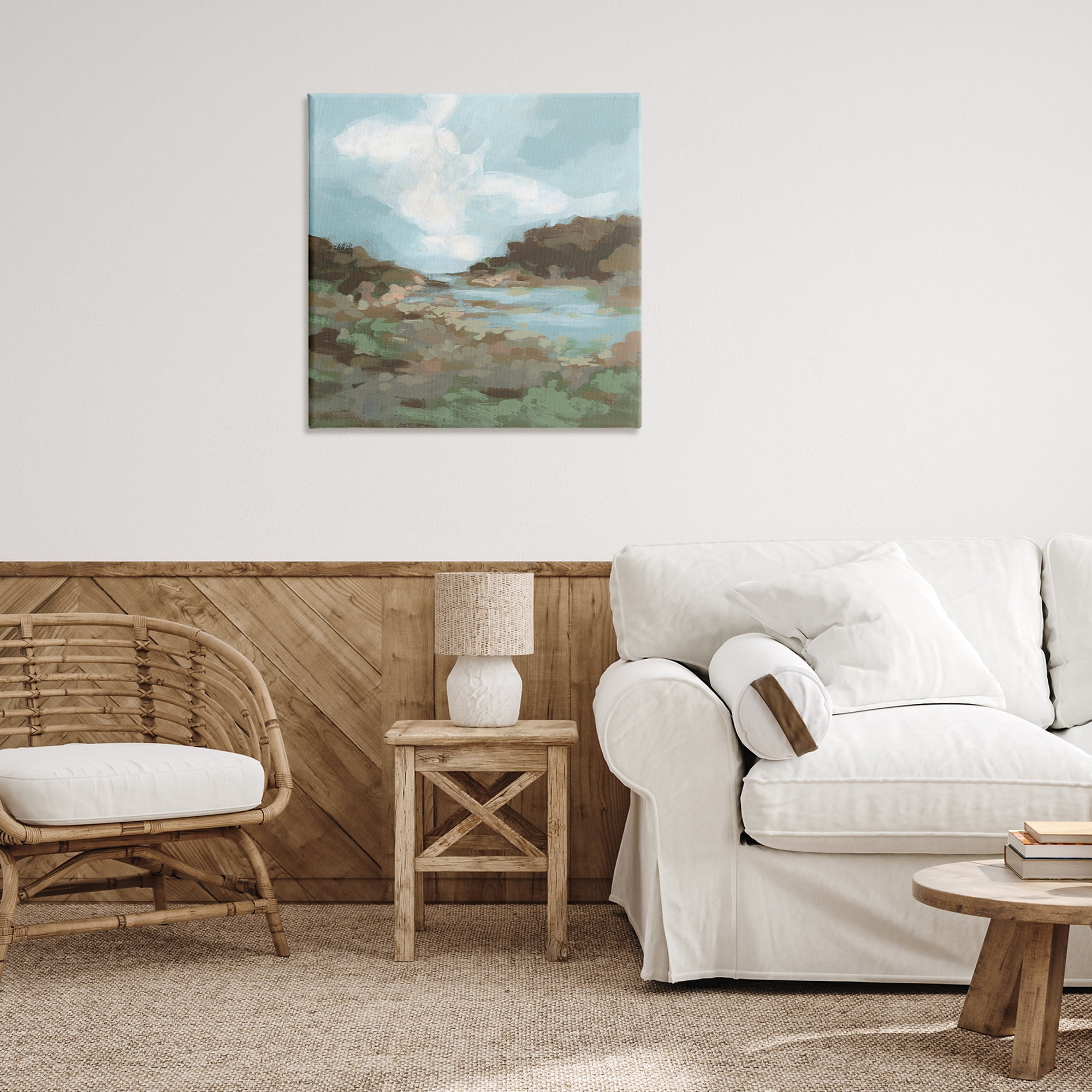 Stupell Industries Natural Creek Terrain Landscape & Nature Painting Wrapped Canvas Art Print Wall Art, 30 x 30