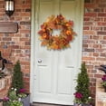 thumbnail image 3 of Guirnalda de calabaza de otoño, calabazas artificiales, corona de otoño, corona de puerta de cosecha para puerta de Acción de Gracias, decoración de, 3 of 8