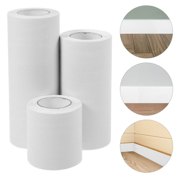 HEANUJJ Self Adhesive PVC Skirting Board Covers White Flexible Wall Base Molding Trim