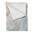 thumbnail image 2 of Marble Print Soft Flannel Fleece Throw Blanket, Onyx Stone Textured Natural Style Featured Scratches Illustration, Cozy Plush for Indoor and Outdoor Use, 70" x 90", Pale Grey Peach, by Ambesonne, 2 of 5