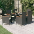 thumbnail image 1 of vidaXL 7 Piece Garden Dining Set with Cushions Black, 1 of 5