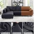 thumbnail image 4 of YIJIA Recliner Plain Stretch Sofa Cover L Shape Washable Corner Sofa Cover for Living Room Modern Pattern, 4 of 5