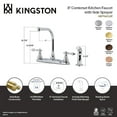 thumbnail image 4 of Kingston KB712ACLSP American Classic Two-Handle 4-Hole 8" Centerset Kitchen Faucet with Side Sprayer in Polished Brass, 4 of 4