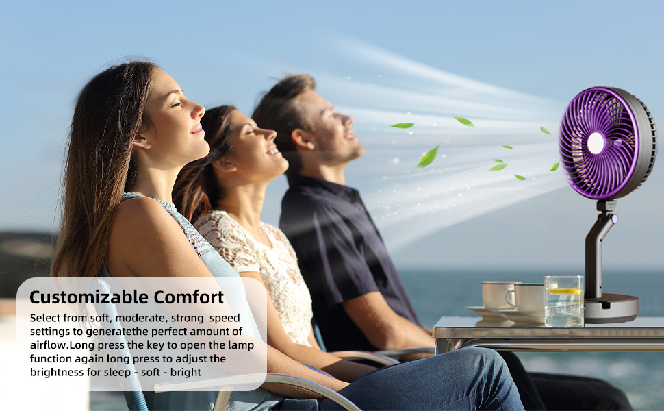 Multifunctional Electric Desktop Fan Fold Portable Home Air cooler Fan Wall Rechargeable fan
