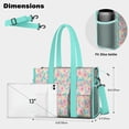 thumbnail image 5 of Teacher Tote Bag,Pioneer Flower Floral Print Pattern Teacher Utility Tote Bag,Large Work Tote Bags for Women with Multiple Pockets,Top Zipper Closure,13.8x10.6x6.7 Inch, 5 of 5