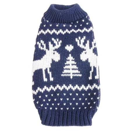 2 Color Pet Christmas Sweater With Elk Christmas Winter Knitted Shirt L
